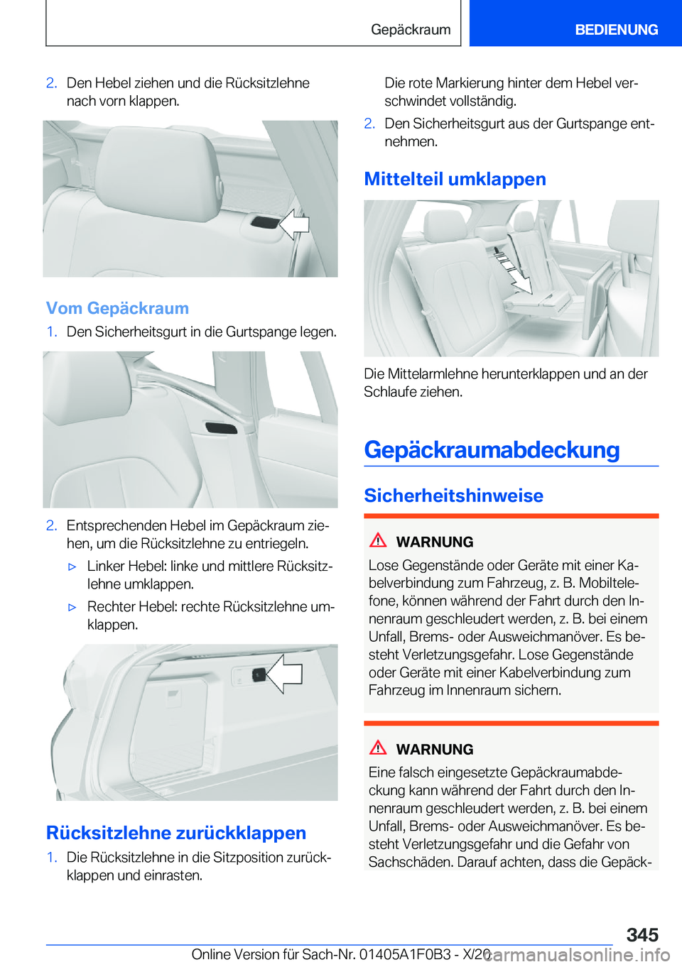 BMW X6 2021  Betriebsanleitungen (in German) �2�.�D�e�n��H�e�b�e�l��z�i�e�h�e�n��u�n�d��d�i�e��R�