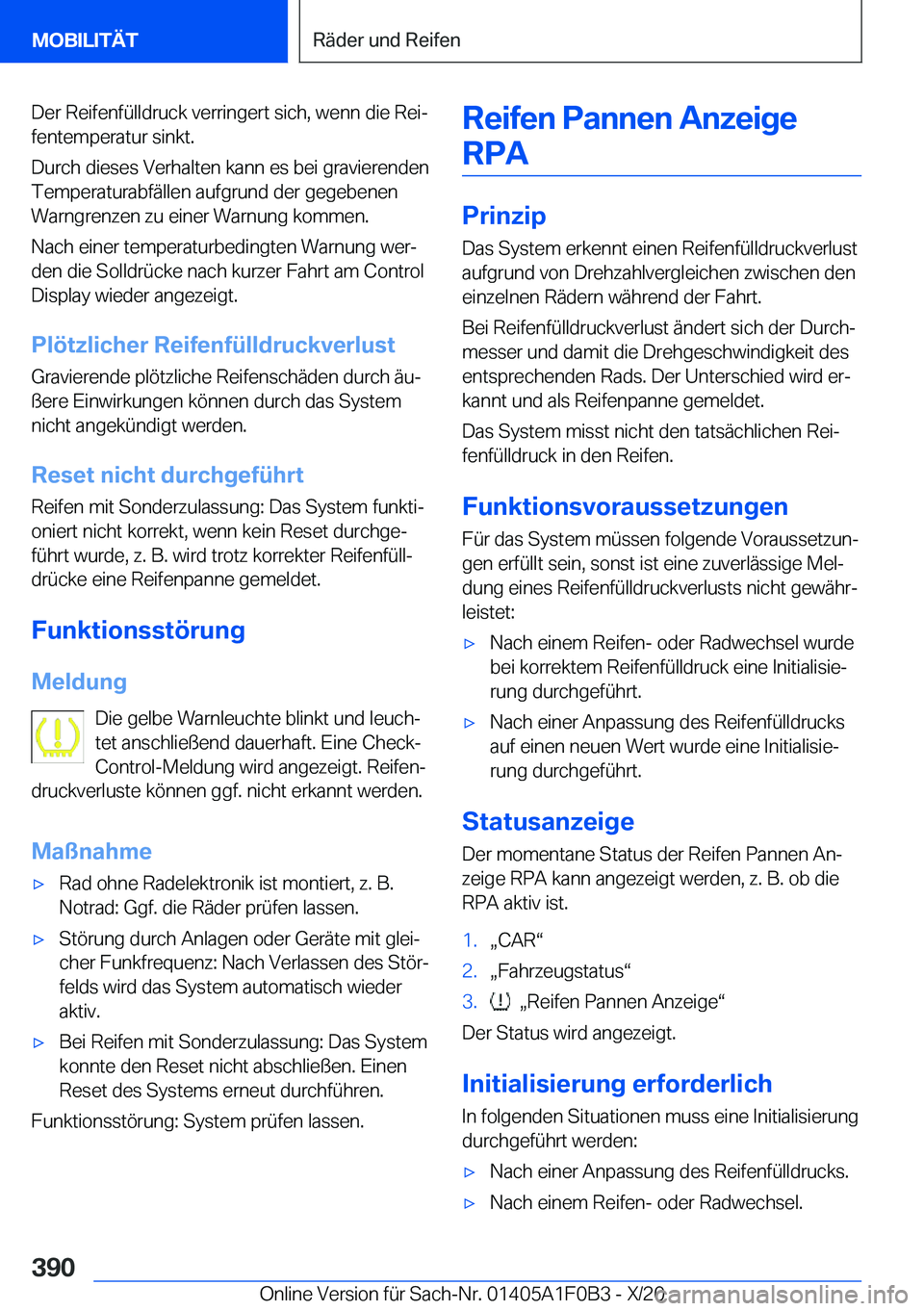 BMW X6 2021  Betriebsanleitungen (in German) �D�e�r��R�e�i�f�e�n�f�