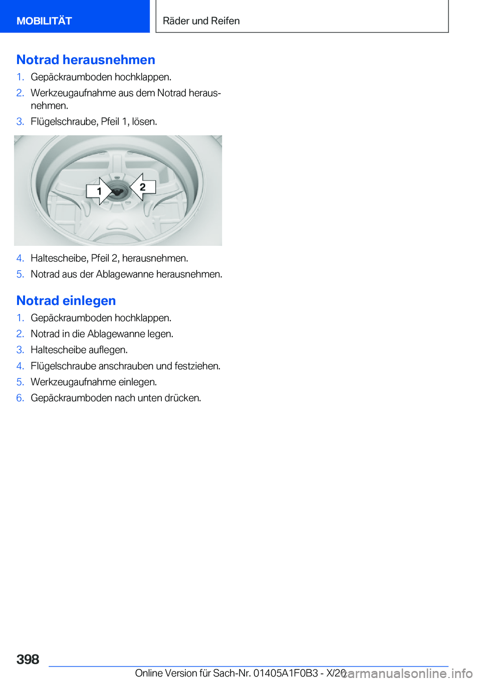 BMW X6 2021  Betriebsanleitungen (in German) �N�o�t�r�a�d��h�e�r�a�u�s�n�e�h�m�e�n�1�.�G�e�p�