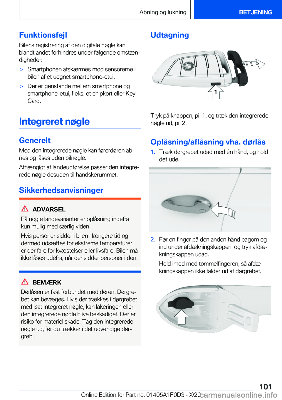 BMW X6 2021  InstruktionsbØger (in Danish) �F�u�n�k�t�i�o�n�s�f�e�j�l
�B�i�l�e�n�s��r�e�g�i�s�t�r�e�r�i�n�g��a�f��d�e�n��d�i�g�i�t�a�l�e��n�