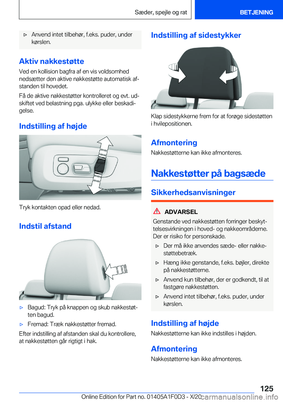 BMW X6 2021  InstruktionsbØger (in Danish) 'x�A�n�v�e�n�d��i�n�t�e�t��t�i�l�b�e�h�