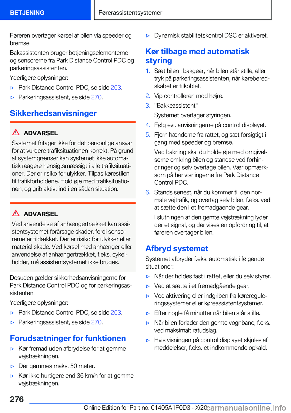 BMW X6 2021  InstruktionsbØger (in Danish) �F�