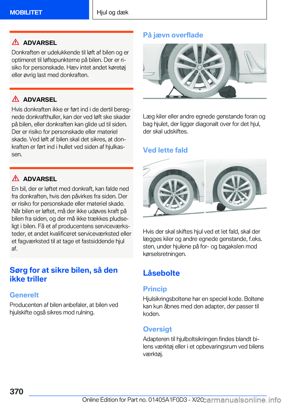BMW X6 2021  InstruktionsbØger (in Danish) �A�D�V�A�R�S�E�L
�D�o�n�k�r�a�f�t�e�n��e�r��u�d�e�l�u�k�k�e�n�d�e��t�i�l��l�