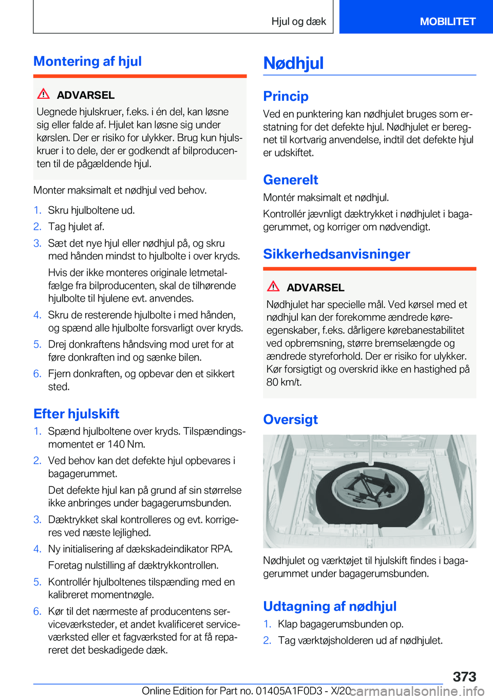 BMW X6 2021  InstruktionsbØger (in Danish) �M�o�n�t�e�r�i�n�g��a�f��h�j�u�l
�A�D�V�A�R�S�E�L
�U�e�g�n�e�d�e��h�j�u�l�s�k�r�u�e�r�,��f�.�e�k�s�.��i��