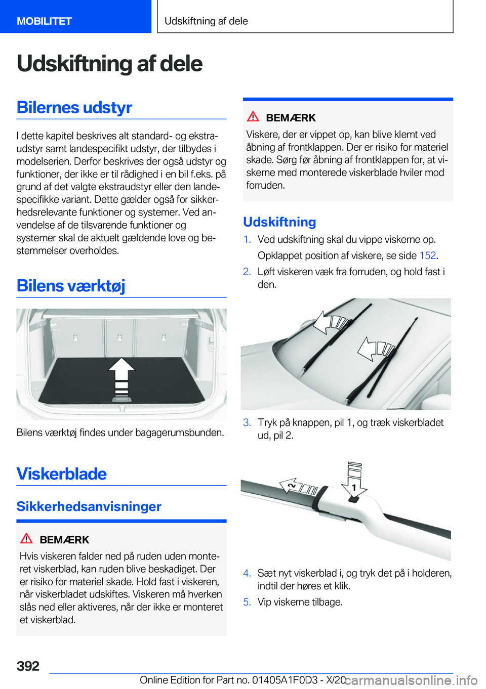 BMW X6 2021  InstruktionsbØger (in Danish) �U�d�s�k�i�f�t�n�i�n�g��a�f��d�e�l�e�B�i�l�e�r�n�e�s��u�d�s�t�y�r
�I��d�e�t�t�e��k�a�p�i�t�e�l��b�e�s�k�r�i�v�e�s��a�l�t��s�t�a�n�d�a�r�d�-��o�g��e�k�s�t�r�aj
�u�d�s�t�y�r��s�a�m�t��l�a�n