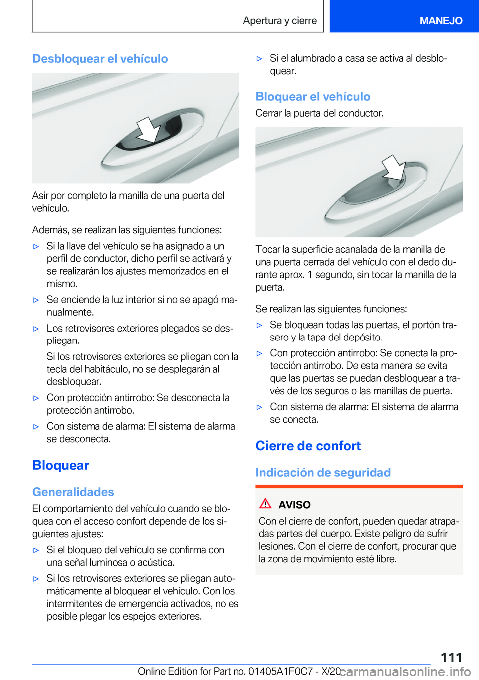 BMW X6 2021  Manuales de Empleo (in Spanish) �D�e�s�b�l�o�q�u�e�a�r��e�l��v�e�h�