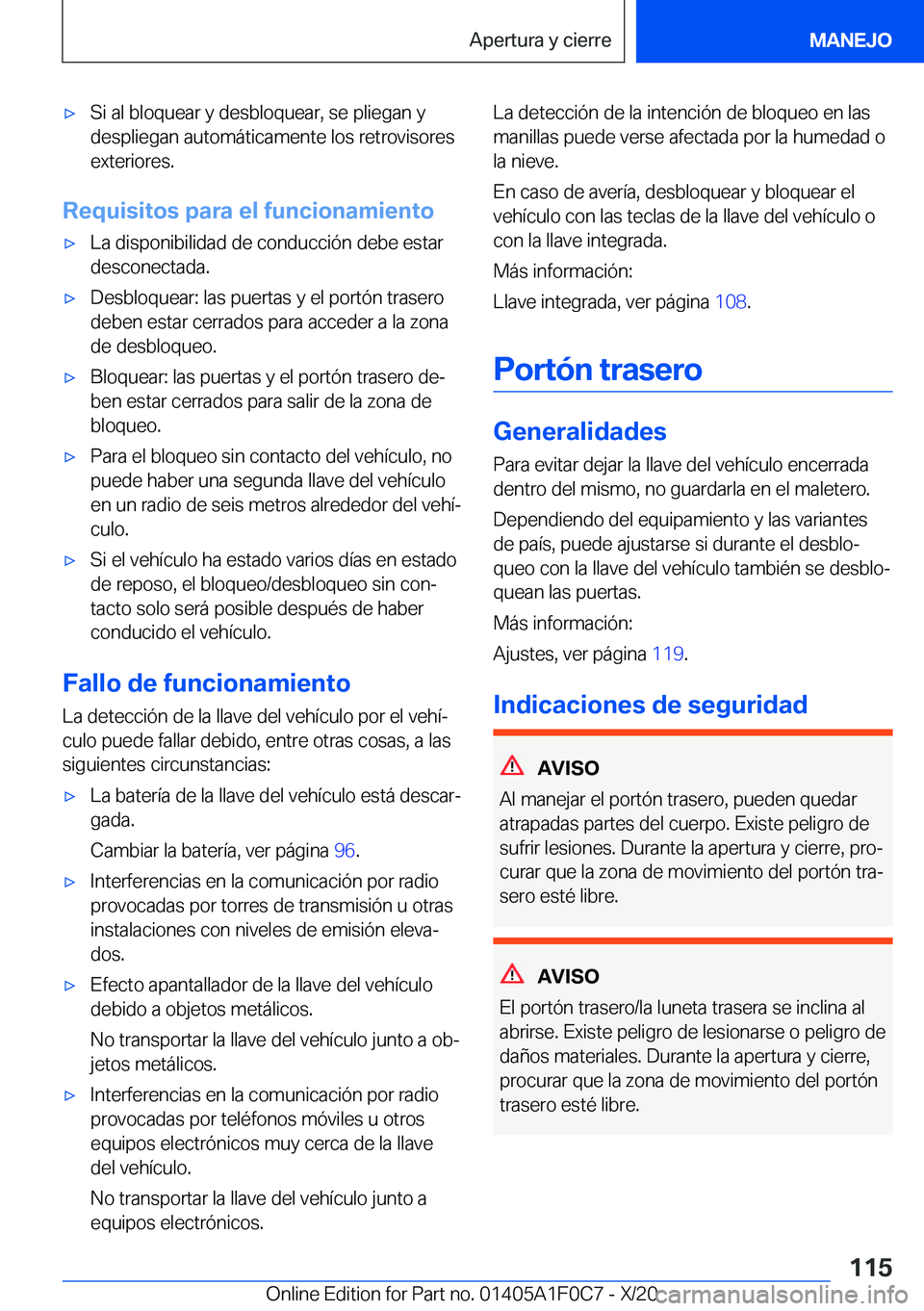 BMW X6 2021  Manuales de Empleo (in Spanish) x�S�i��a�l��b�l�o�q�u�e�a�r��y��d�e�s�b�l�o�q�u�e�a�r�,��s�e��p�l�i�e�g�a�n��y�d�e�s�p�l�i�e�g�a�n��a�u�t�o�m�