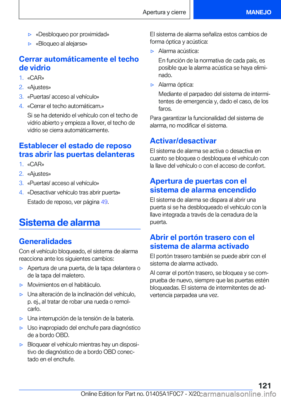 BMW X6 2021  Manuales de Empleo (in Spanish) x�«�D�e�s�b�l�o�q�u�e�o��p�o�r��p�r�o�x�i�m�i�d�a�d�{x�«�B�l�o�q�u�e�o��a�l��a�l�e�j�a�r�s�e�{
�C�e�r�r�a�r��a�u�t�o�m�