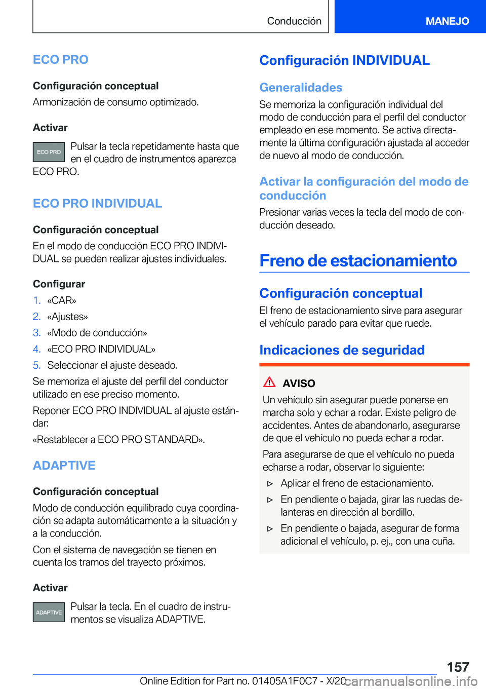BMW X6 2021  Manuales de Empleo (in Spanish) �E�C�O��P�R�O�C�o�n�f�i�g�u�r�a�c�i�
