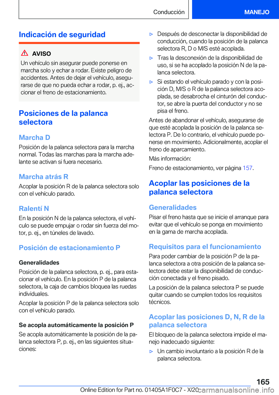 BMW X6 2021  Manuales de Empleo (in Spanish) �I�n�d�i�c�a�c�i�