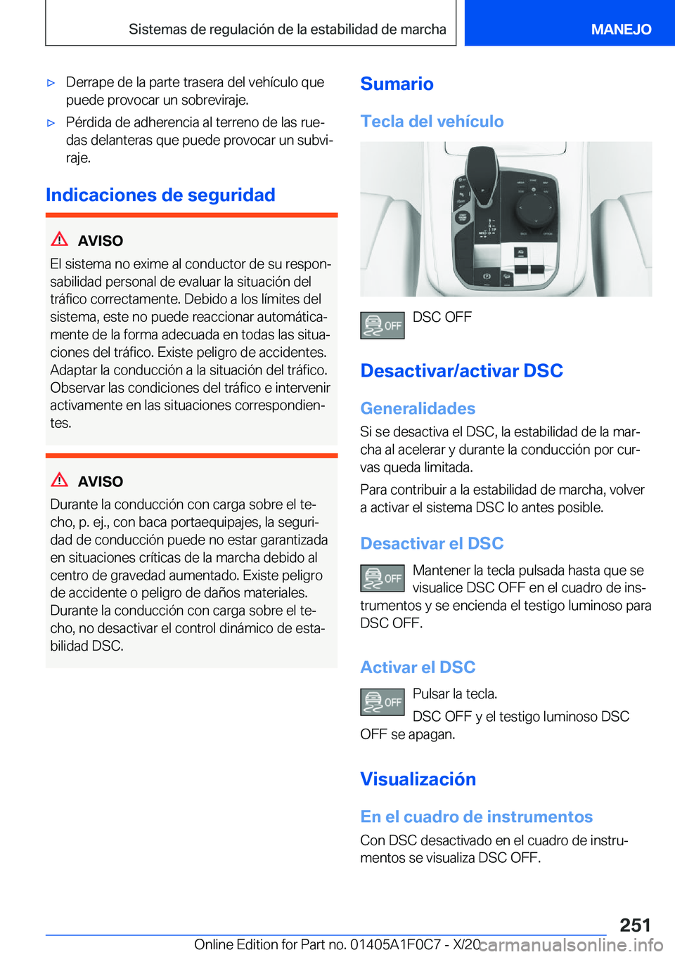 BMW X6 2021  Manuales de Empleo (in Spanish) x�D�e�r�r�a�p�e��d�e��l�a��p�a�r�t�e��t�r�a�s�e�r�a��d�e�l��v�e�h�