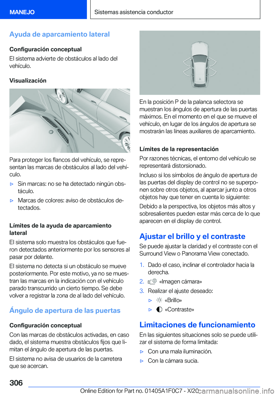 BMW X6 2021  Manuales de Empleo (in Spanish) �A�y�u�d�a��d�e��a�p�a�r�c�a�m�i�e�n�t�o��l�a�t�e�r�a�l
�C�o�n�f�i�g�u�r�a�c�i�