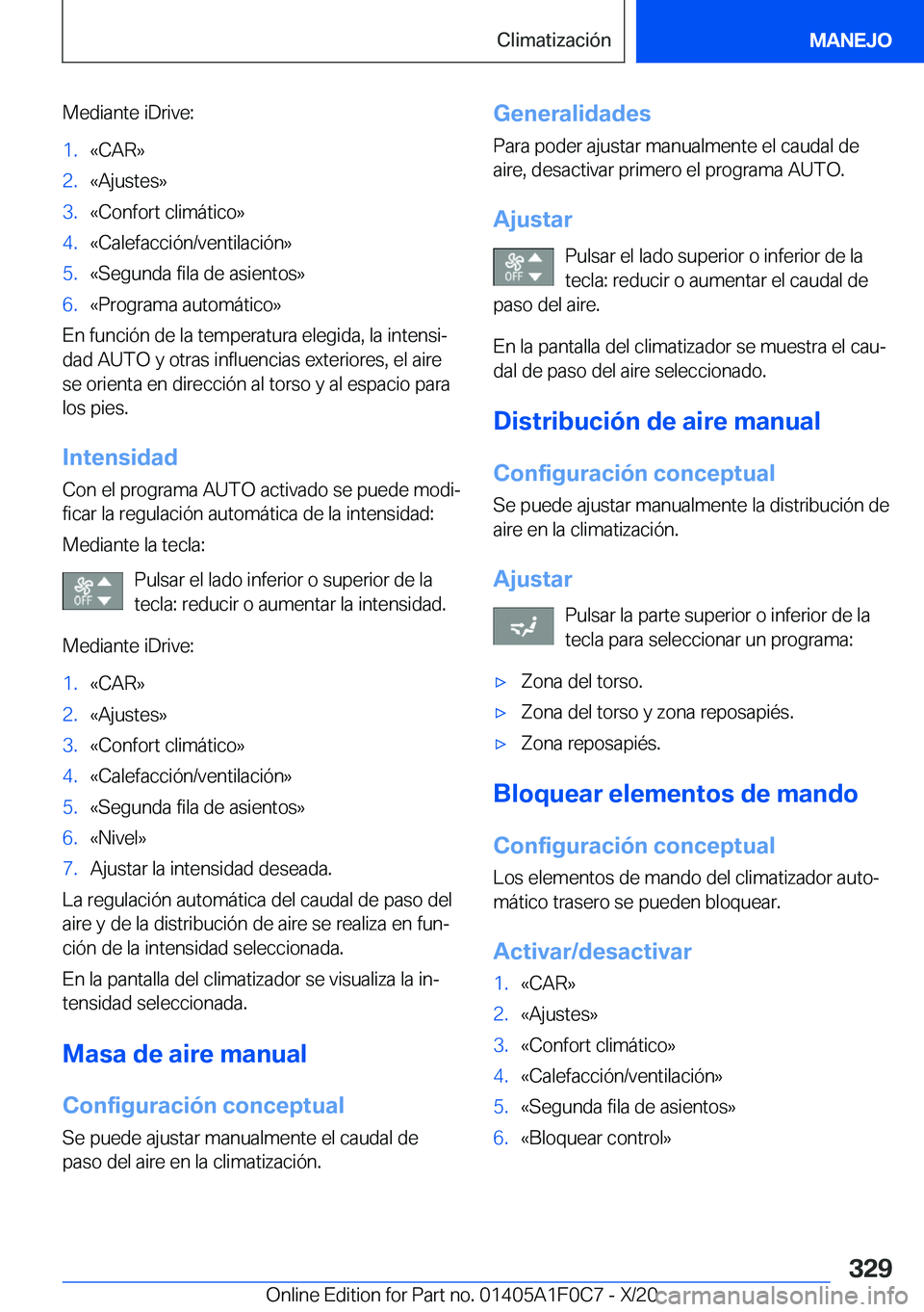 BMW X6 2021  Manuales de Empleo (in Spanish) �M�e�d�i�a�n�t�e��i�D�r�i�v�e�:�1�.�«�C�A�R�{�2�.�«�A�j�u�s�t�e�s�{�3�.�«�C�o�n�f�o�r�t��c�l�i�m�