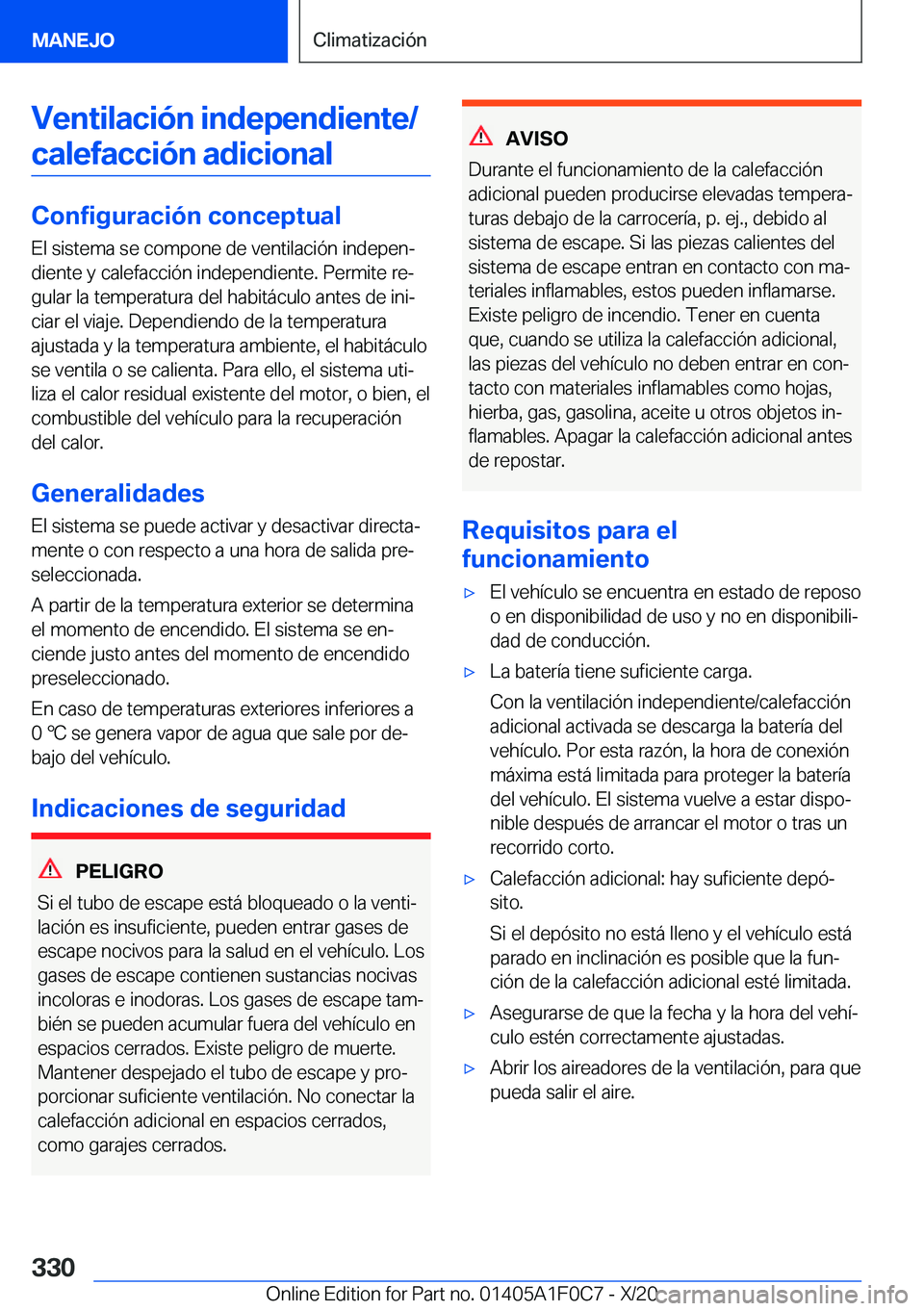 BMW X6 2021  Manuales de Empleo (in Spanish) �V�e�n�t�i�l�a�c�i�