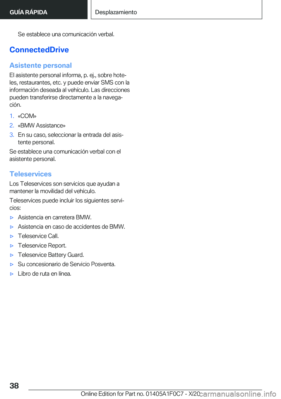 BMW X6 2021  Manuales de Empleo (in Spanish) �S�e��e�s�t�a�b�l�e�c�e��u�n�a��c�o�m�u�n�i�c�a�c�i�
