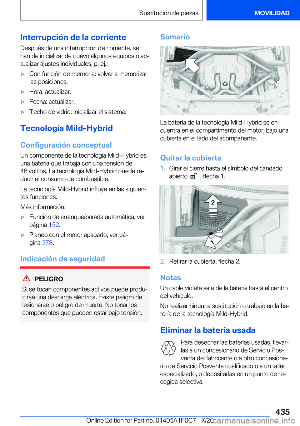 BMW X6 2021  Manuales de Empleo (in Spanish) �I�n�t�e�r�r�u�p�c�i�