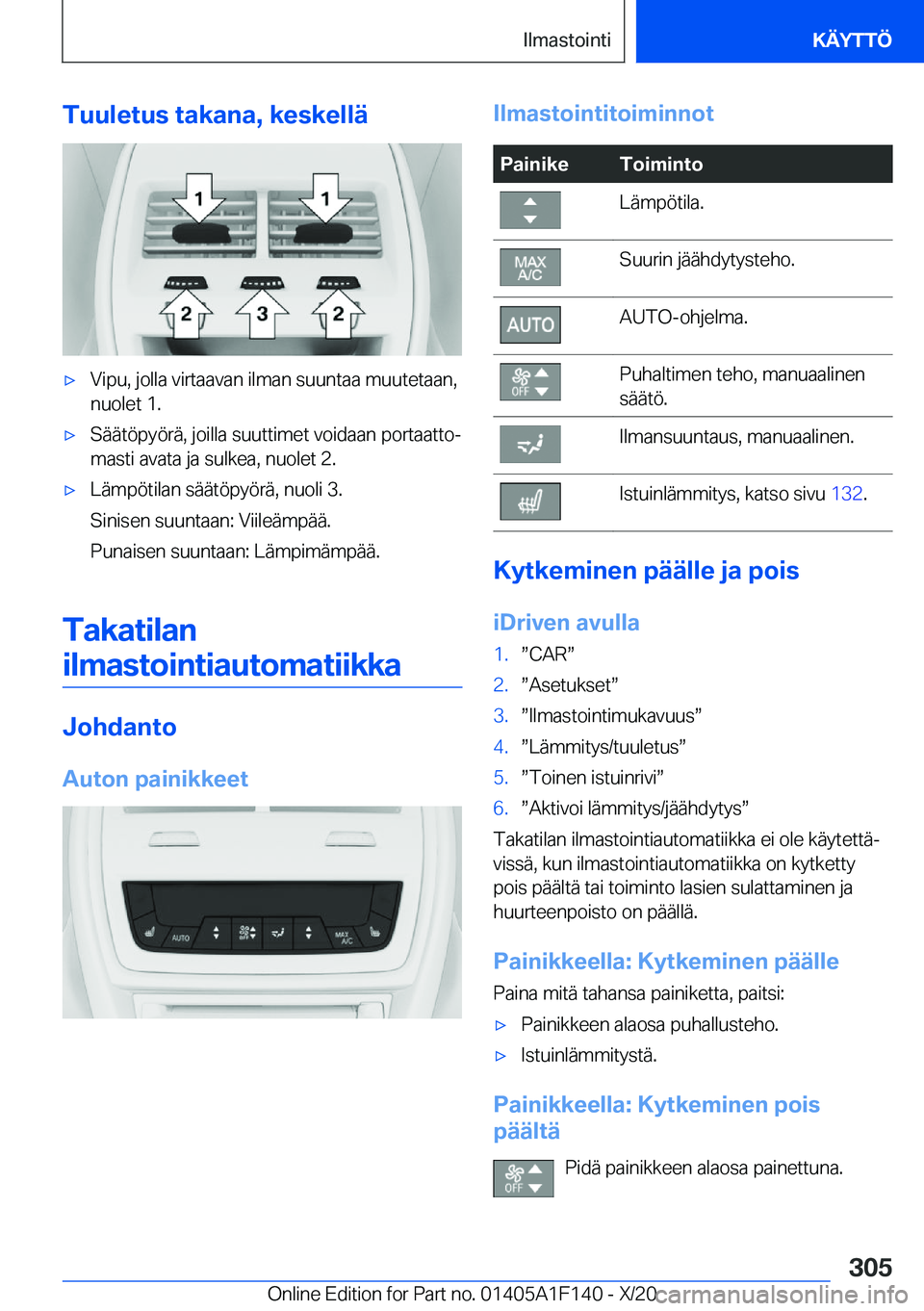BMW X6 2021  Omistajan Käsikirja (in Finnish) �T�u�u�l�e�t�u�s��t�a�k�a�n�a�,��k�e�s�k�e�l�l�