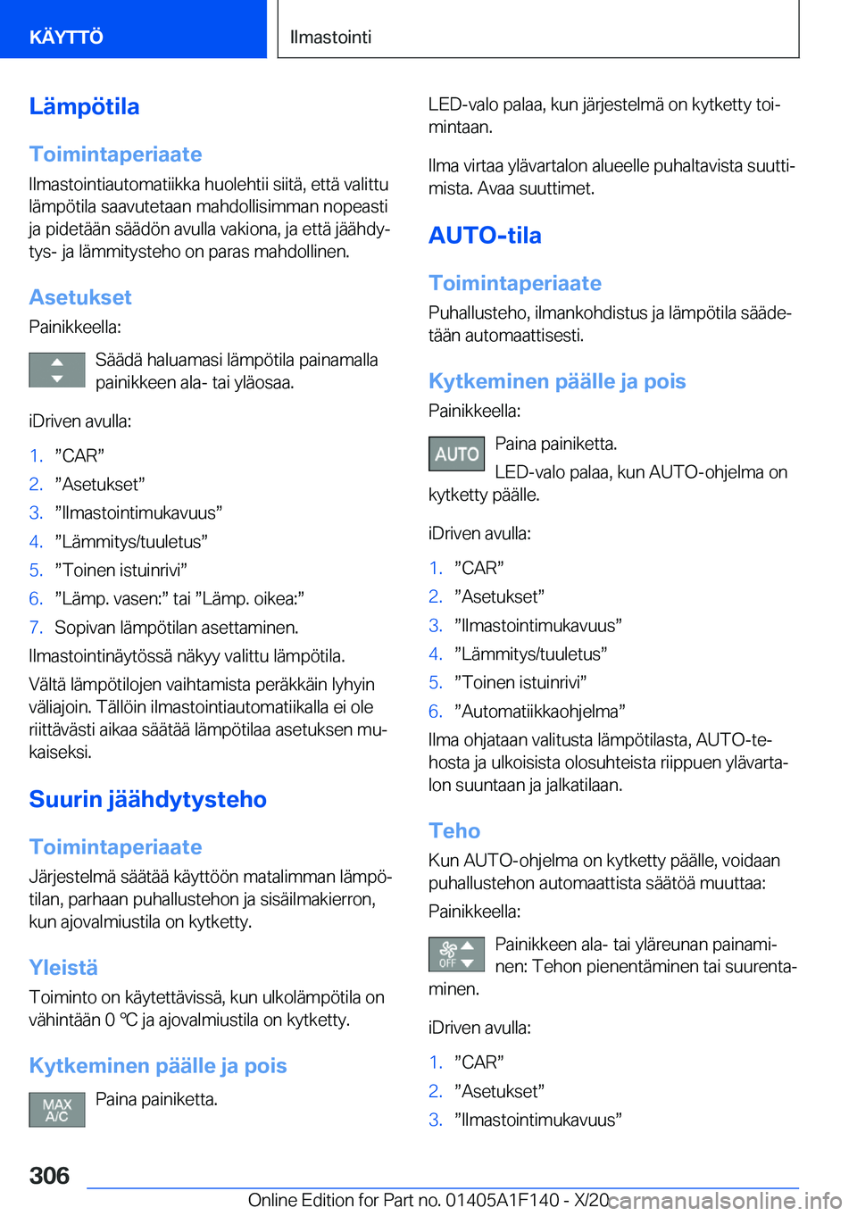 BMW X6 2021  Omistajan Käsikirja (in Finnish) �L�