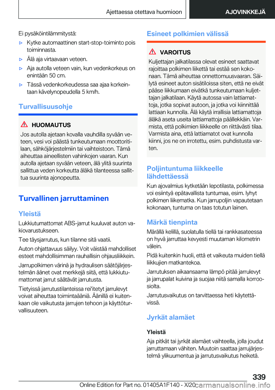 BMW X6 2021  Omistajan Käsikirja (in Finnish) �E�i��p�y�s�