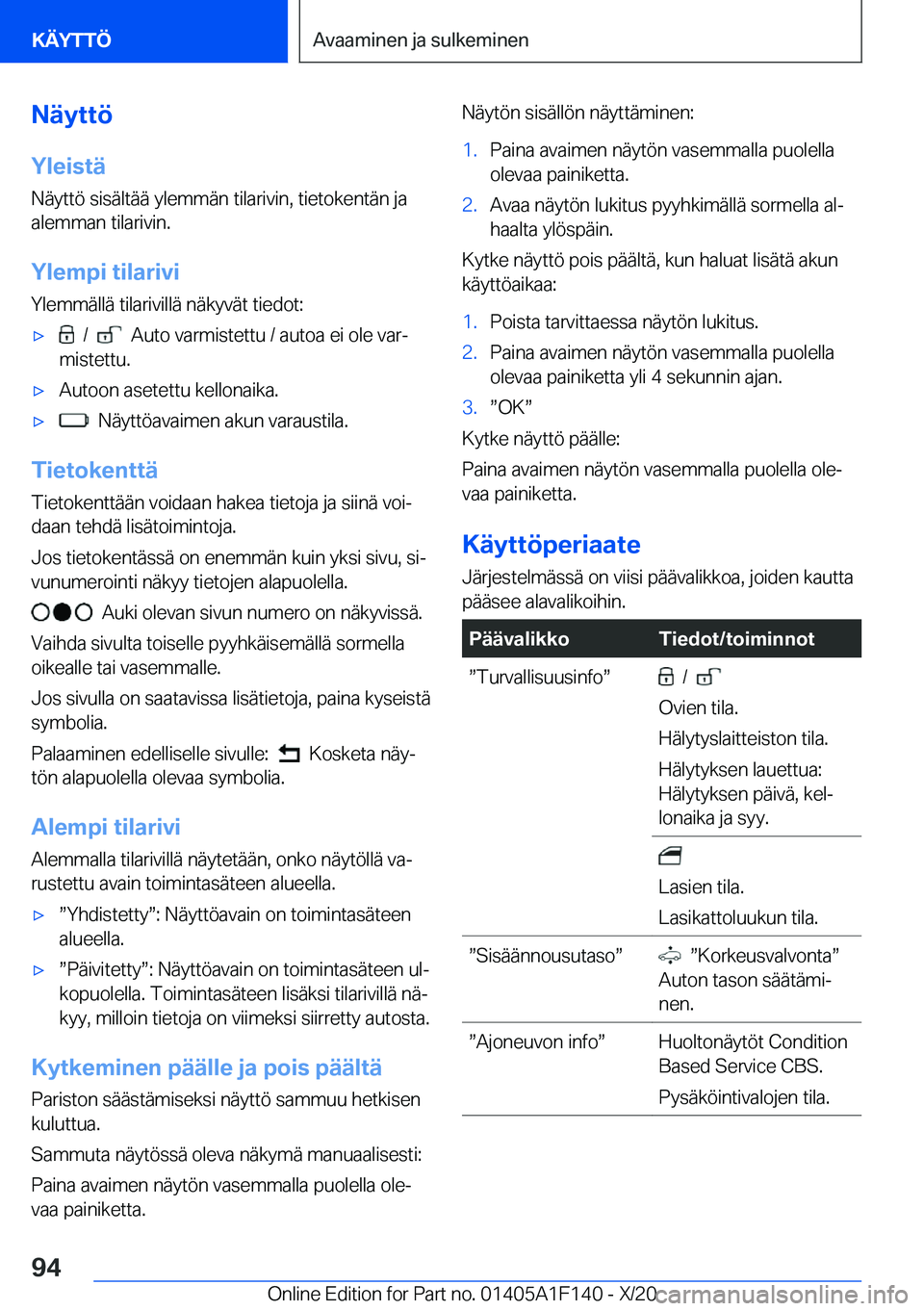 BMW X6 2021  Omistajan Käsikirja (in Finnish) �N�