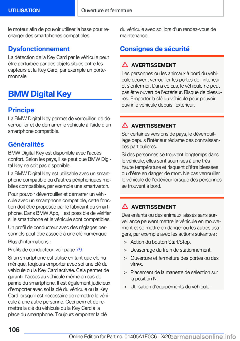 BMW X6 2021  Notices Demploi (in French) �l�e��m�o�t�e�u�r��a�f�i�n��d�e��p�o�u�v�o�i�r��u�t�i�l�i�s�e�r��l�a��b�a�s�e��p�o�u�r��r�ej�c�h�a�r�g�e�r��d�e�s��s�m�a�r�t�p�h�o�n�e�s��c�o�m�p�a�t�i�b�l�e�s�.
�D�y�s�f�o�n�c�t�i�o�n�n�