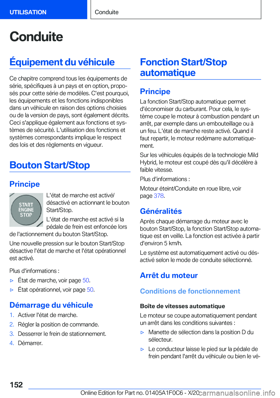 BMW X6 2021  Notices Demploi (in French) �C�o�n�d�u�i�t�e�