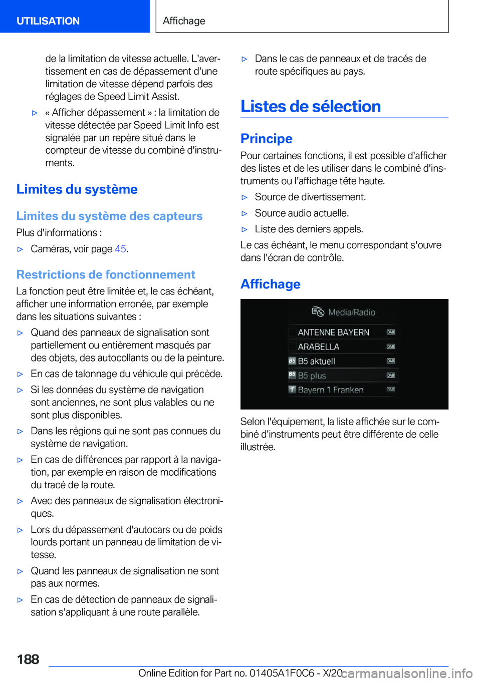 BMW X6 2021  Notices Demploi (in French) �d�e��l�a��l�i�m�i�t�a�t�i�o�n��d�e��v�i�t�e�s�s�e��a�c�t�u�e�l�l�e�.��L�'�a�v�e�rj�t�i�s�s�e�m�e�n�t��e�n��c�a�s��d�e��d�é�p�a�s�s�e�m�e�n�t��d�'�u�n�e
�l�i�m�i�t�a�t�i�o�n��d�e