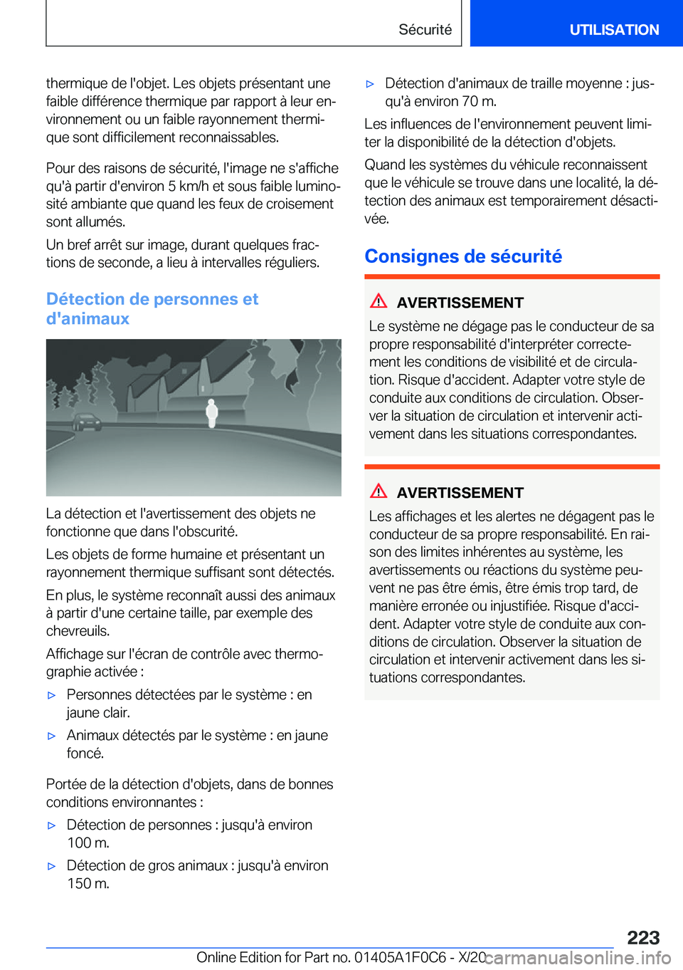 BMW X6 2021  Notices Demploi (in French) �t�h�e�r�m�i�q�u�e��d�e��l�'�o�b�j�e�t�.��L�e�s��o�b�j�e�t�s��p�r�é�s�e�n�t�a�n�t��u�n�e
�f�a�i�b�l�e��d�i�f�f�é�r�e�n�c�e��t�h�e�r�m�i�q�u�e��p�a�r��r�a�p�p�o�r�t��