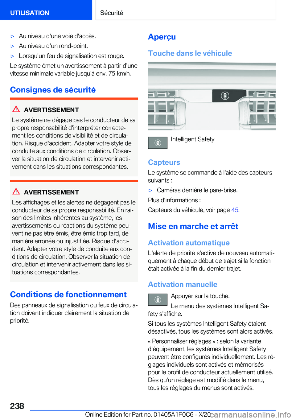BMW X6 2021  Notices Demploi (in French) 'x�A�u��n�i�v�e�a�u��d�'�u�n�e��v�o�i�e��d�'�a�c�c�è�s�.'x�A�u��n�i�v�e�a�u��d�'�u�n��r�o�n�d�-�p�o�i�n�t�.'x�L�o�r�s�q�u�'�u�n��f�e�u��d�e��s�i�g�n�a�l�i�s�a�t�