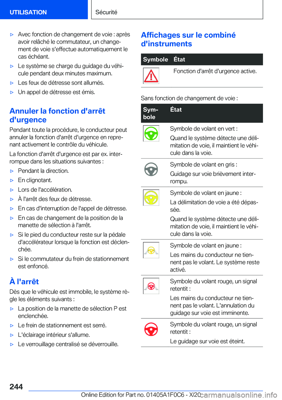 BMW X6 2021  Notices Demploi (in French) 'x�A�v�e�c��f�o�n�c�t�i�o�n��d�e��c�h�a�n�g�e�m�e�n�t��d�e��v�o�i�e��:��a�p�r�è�s�a�v�o�i�r��r�e�l�