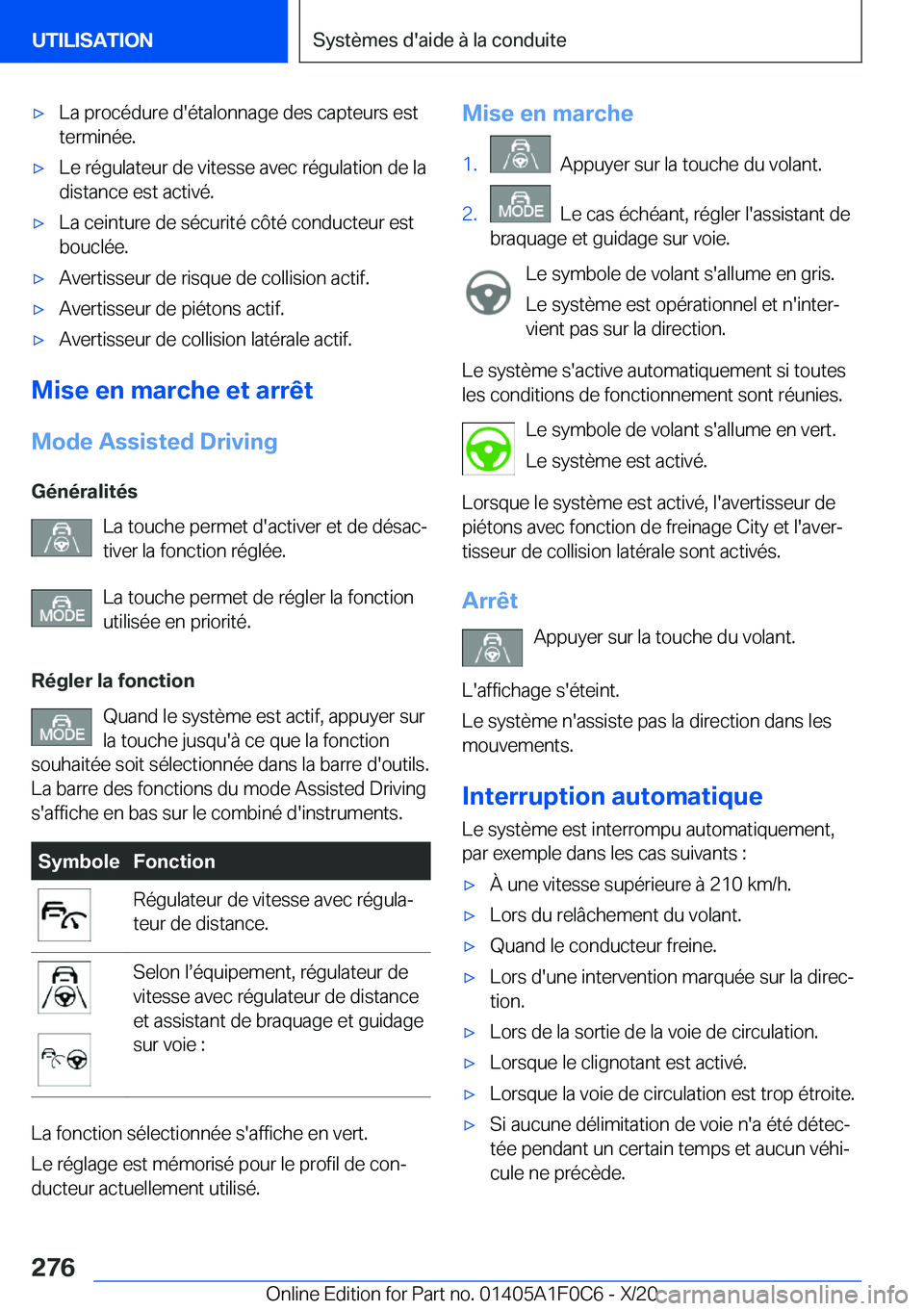 BMW X6 2021  Notices Demploi (in French) 'x�L�a��p�r�o�c�é�d�u�r�e��d�'�é�t�a�l�o�n�n�a�g�e��d�e�s��c�a�p�t�e�u�r�s��e�s�t
�t�e�r�m�i�n�é�e�.'x�L�e��r�é�g�u�l�a�t�e�u�r��d�e��v�i�t�e�s�s�e��a�v�e�c��r�é�g�u�l�a�t�i