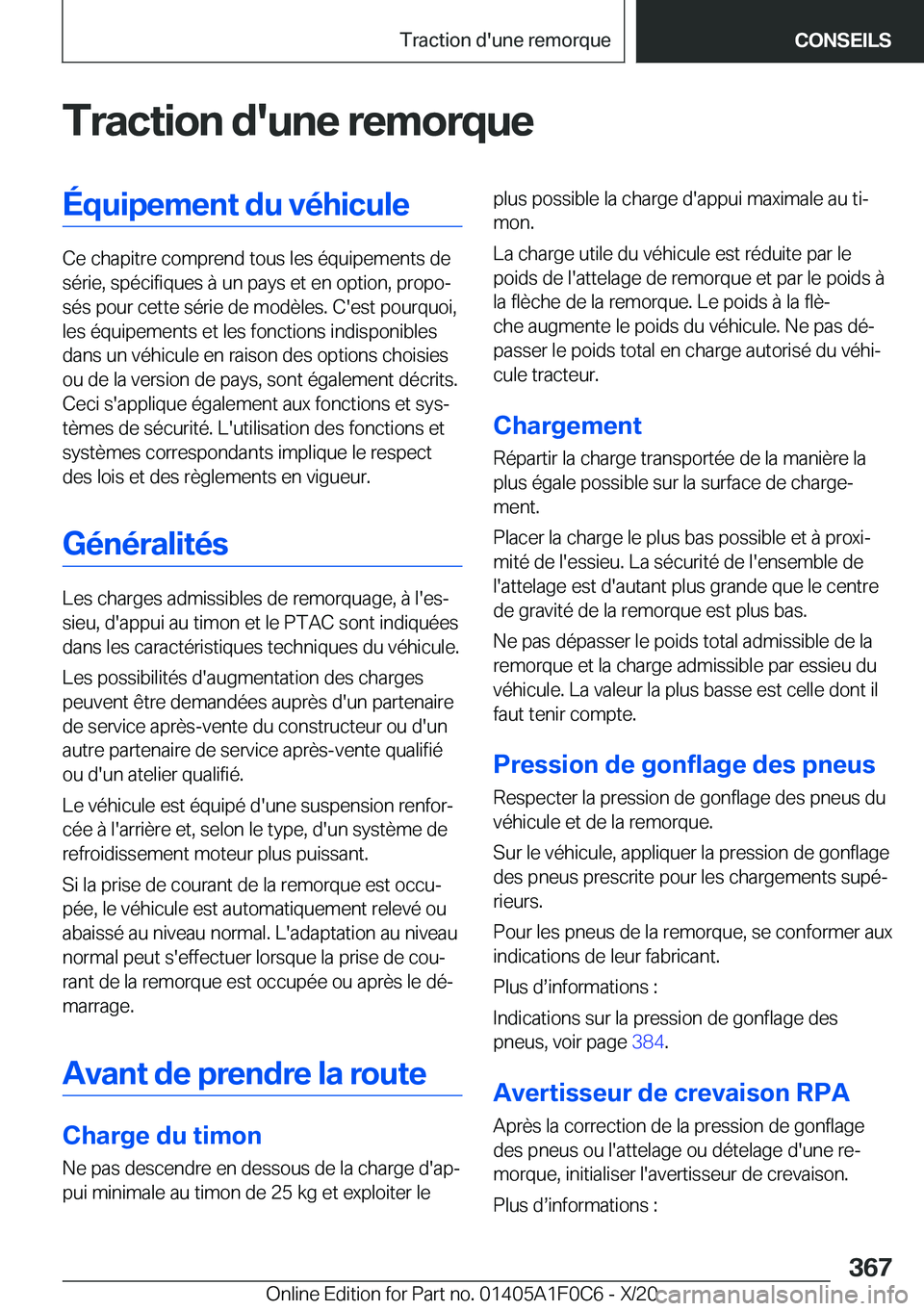 BMW X6 2021  Notices Demploi (in French) �T�r�a�c�t�i�o�n��d�'�u�n�e��r�e�m�o�r�q�u�e�