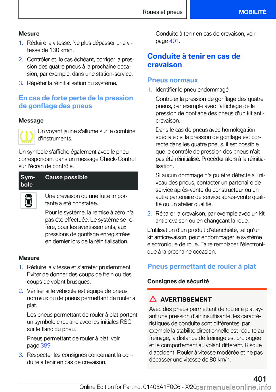 BMW X6 2021  Notices Demploi (in French) �M�e�s�u�r�e�1�.�R�é�d�u�i�r�e��l�a��v�i�t�e�s�s�e�.��N�e��p�l�u�s��d�é�p�a�s�s�e�r��u�n�e��v�ij
�t�e�s�s�e��d�e��1�3�0��k�m�/�h�.�2�.�C�o�n�t�r�