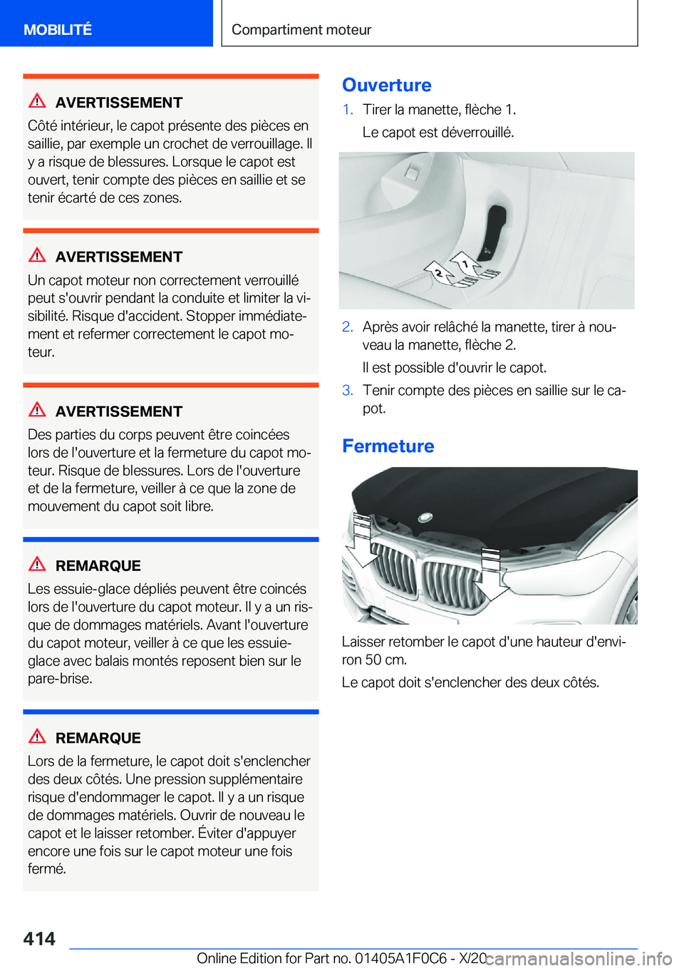 BMW X6 2021  Notices Demploi (in French) �A�V�E�R�T�I�S�S�E�M�E�N�T
�C�