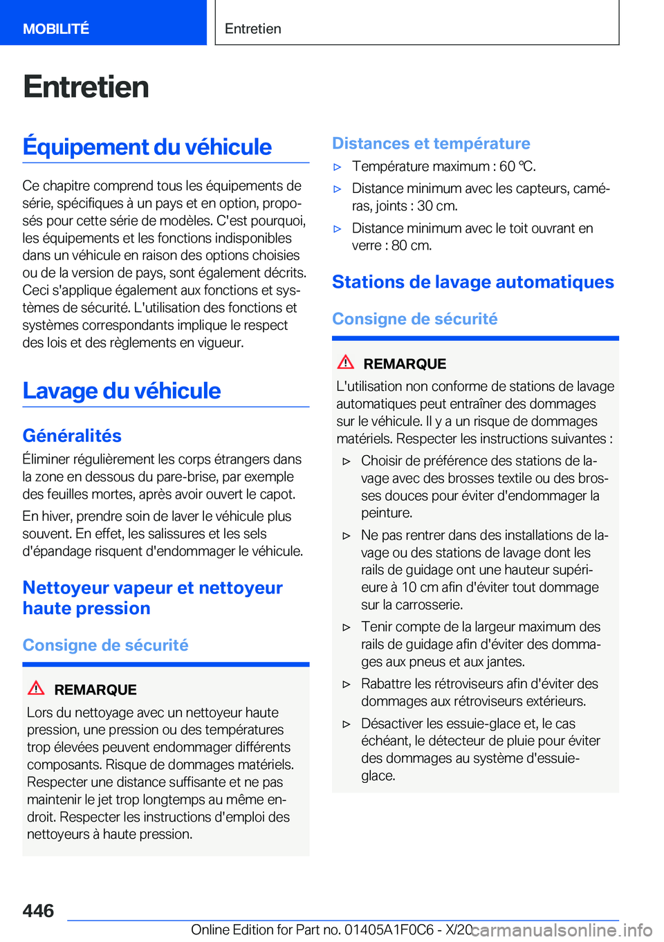 BMW X6 2021  Notices Demploi (in French) �E�n�t�r�e�t�i�e�n�