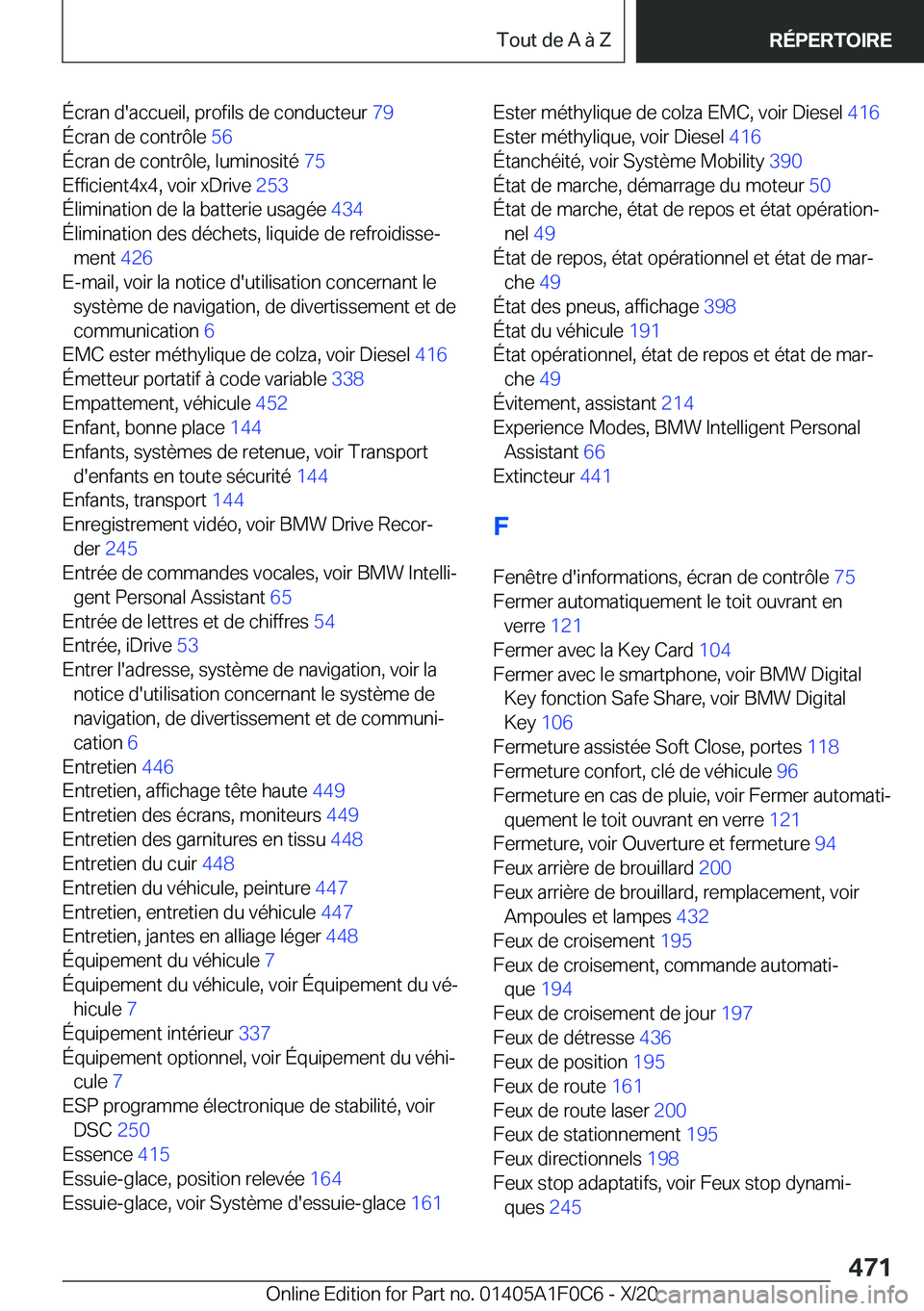 BMW X6 2021  Notices Demploi (in French) �