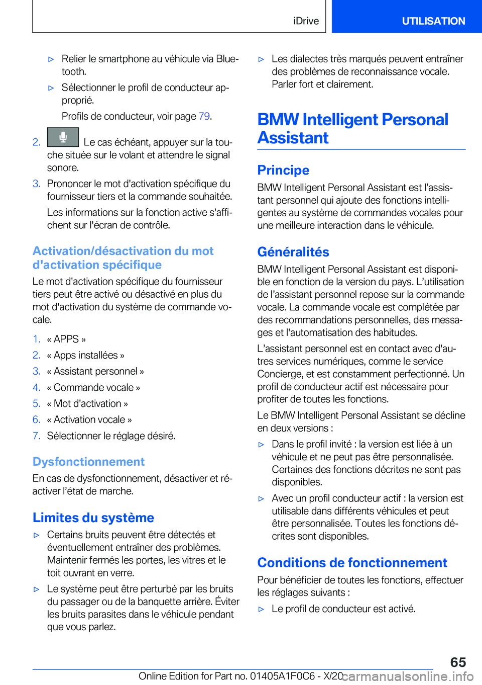 BMW X6 2021  Notices Demploi (in French) 'x�R�e�l�i�e�r��l�e��s�m�a�r�t�p�h�o�n�e��a�u��v�é�h�i�c�u�l�e��v�i�a��B�l�u�ej�t�o�o�t�h�.'x�S�é�l�e�c�t�i�o�n�n�e�r��l�e��p�r�o�f�i�l��d�e��c�o�n�d�u�c�t�e�u�r��a�pj
�p�r�o�p�