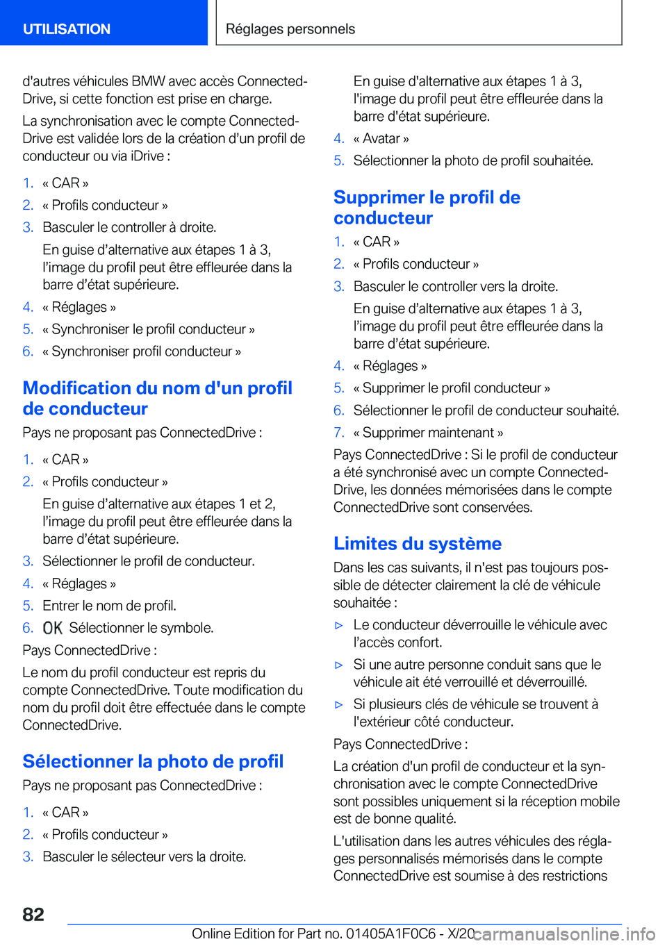 BMW X6 2021  Notices Demploi (in French) �d�'�a�u�t�r�e�s��v�é�h�i�c�u�l�e�s��B�M�W��a�v�e�c��a�c�c�è�s��C�o�n�n�e�c�t�e�dj
�D�r�i�v�e�,��s�i��c�e�t�t�e��f�o�n�c�t�i�o�n��e�s�t��p�r�i�s�e��e�n��c�h�a�r�g�e�.
�L�a��s�y�n�c