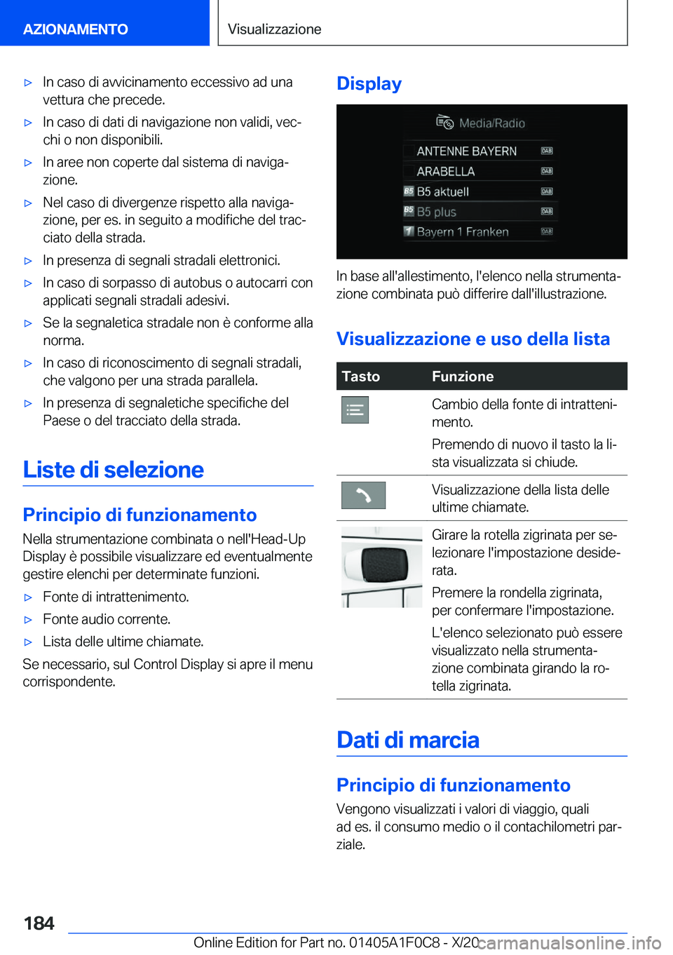 BMW X6 2021  Libretti Di Uso E manutenzione (in Italian) 'x�I�n��c�a�s�o��d�i��a�v�v�i�c�i�n�a�m�e�n�t�o��e�c�c�e�s�s�i�v�o��a�d��u�n�a�v�e�t�t�u�r�a��c�h�e��p�r�e�c�e�d�e�.'x�I�n��c�a�s�o��d�i��d�a�t�i��d�i��n�a�v�i�g�a�z�i�o�n�e��n�o