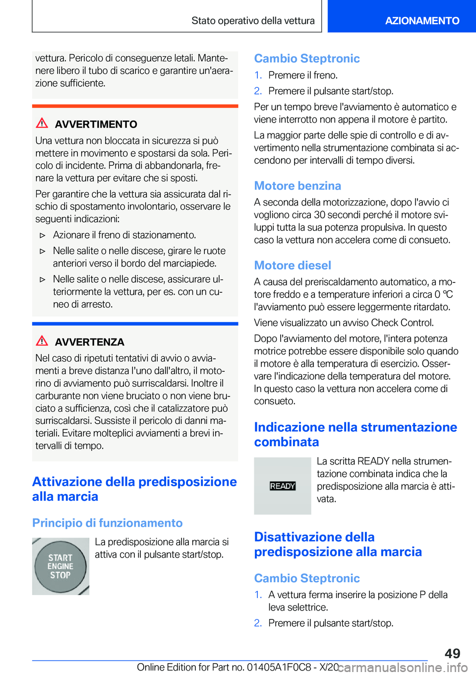 BMW X6 2021  Libretti Di Uso E manutenzione (in Italian) �v�e�t�t�u�r�a�.��P�e�r�i�c�o�l�o��d�i��c�o�n�s�e�g�u�e�n�z�e��l�e�t�a�l�i�.��M�a�n�t�eª
�n�e�r�e��l�i�b�e�r�o��i�l��t�u�b�o��d�i��s�c�a�r�i�c�o��e��g�a�r�a�n�t�i�r�e��u�n�'�a�e�r�a