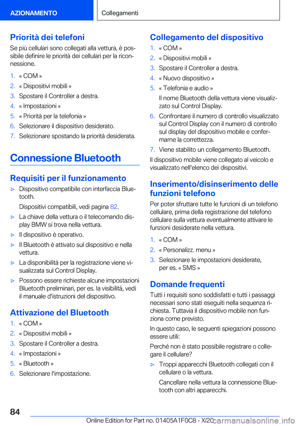 BMW X6 2021  Libretti Di Uso E manutenzione (in Italian) �P�r�i�o�r�i�t�