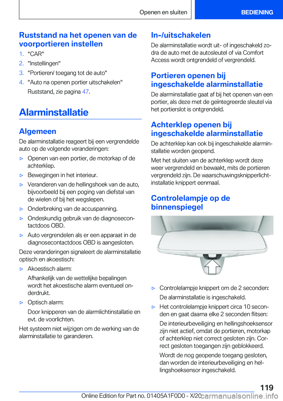 BMW X6 2021  Instructieboekjes (in Dutch) �R�u�s�t�s�t�a�n�d��n�a��h�e�t��o�p�e�n�e�n��v�a�n��d�e
�v�o�o�r�p�o�r�t�i�e�r�e�n��i�n�s�t�e�l�l�e�n�1�.��C�A�R��2�.��I�n�s�t�e�l�l�i�n�g�e�n��3�.��P�o�r�t�i�e�r�e�n�/��t�o�e�g�a�n�g��t�