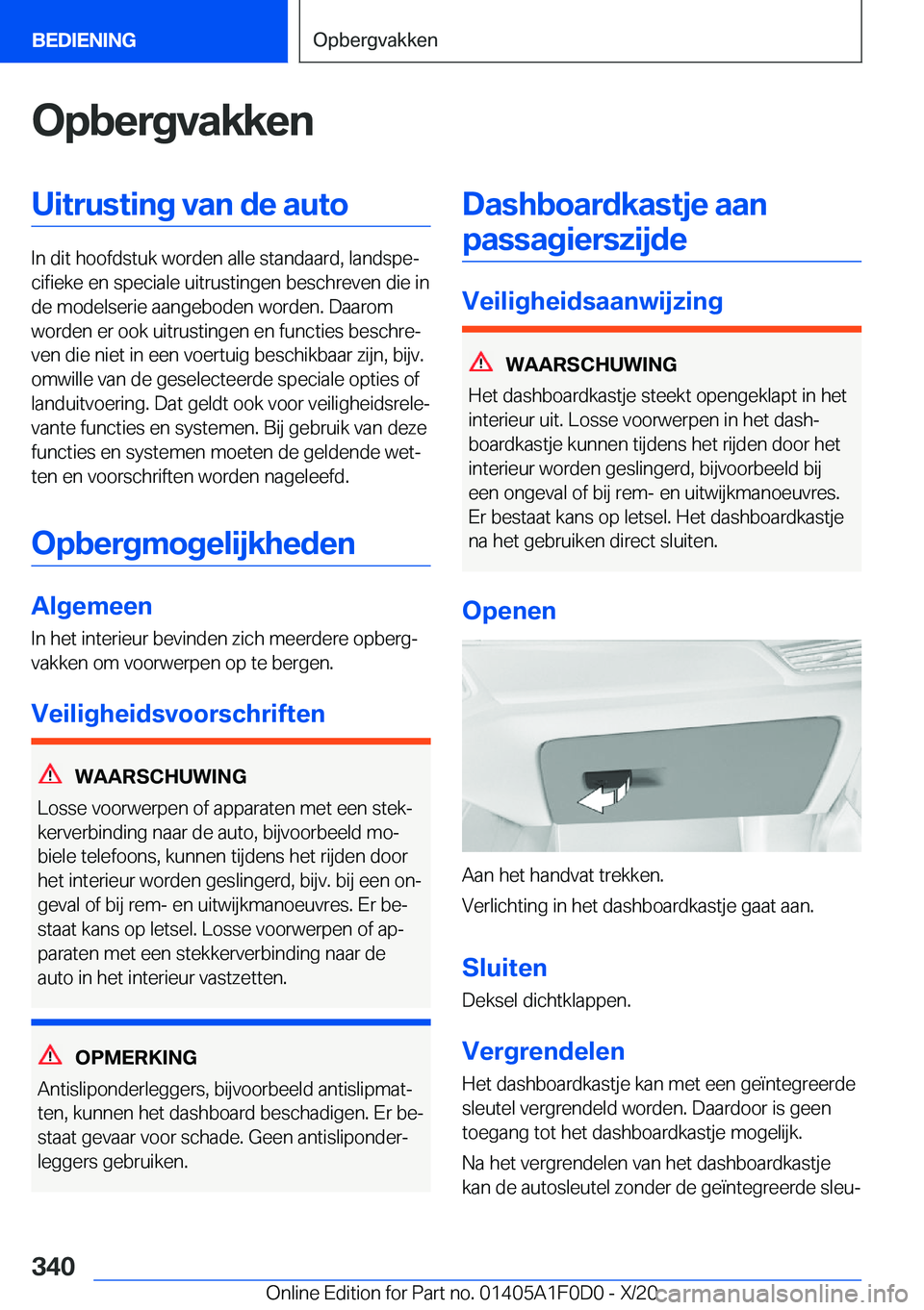 BMW X6 2021  Instructieboekjes (in Dutch) �O�p�b�e�r�g�v�a�k�k�e�n�U�i�t�r�u�s�t�i�n�g��v�a�n��d�e��a�u�t�o
�I�n��d�i�t��h�o�o�f�d�s�t�u�k��w�o�r�d�e�n��a�l�l�e��s�t�a�n�d�a�a�r�d�,��l�a�n�d�s�p�ej�c�i�f�i�e�k�e��e�n��s�p�e�c�i�a�