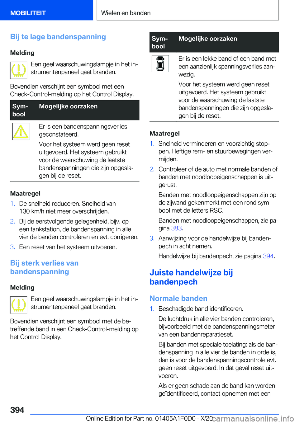 BMW X6 2021  Instructieboekjes (in Dutch) �B�i�j��t�e��l�a�g�e��b�a�n�d�e�n�s�p�a�n�n�i�n�g�M�e�l�d�i�n�g �E�e�n��g�e�e�l��w�a�a�r�s�c�h�u�w�i�n�g�s�l�a�m�p�j�e��i�n��h�e�t��i�nj
�s�t�r�u�m�e�n�t�e�n�p�a�n�e�e�l��g�a�a�t��b�r�a�n�d