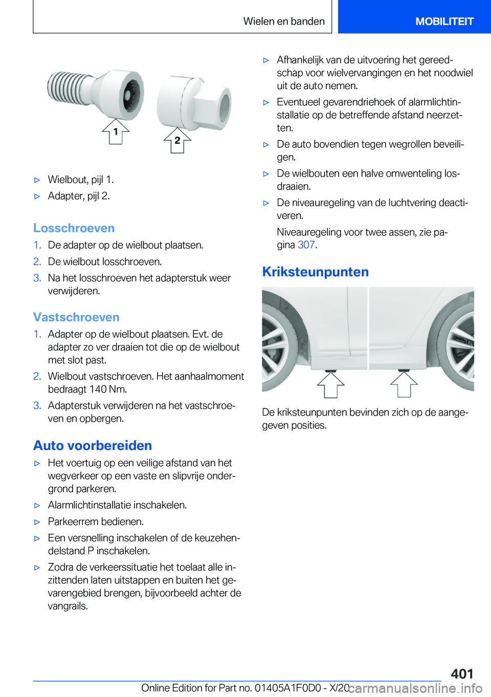 BMW X6 2021  Instructieboekjes (in Dutch) 'x�W�i�e�l�b�o�u�t�,��p�i�j�l��1�.'x�A�d�a�p�t�e�r�,��p�i�j�l��2�.
�L�o�s�s�c�h�r�o�e�v�e�n
�1�.�D�e��a�d�a�p�t�e�r��o�p��d�e��w�i�e�l�b�o�u�t��p�l�a�a�t�s�e�n�.�2�.�D�e��w�i�e�l�b�o