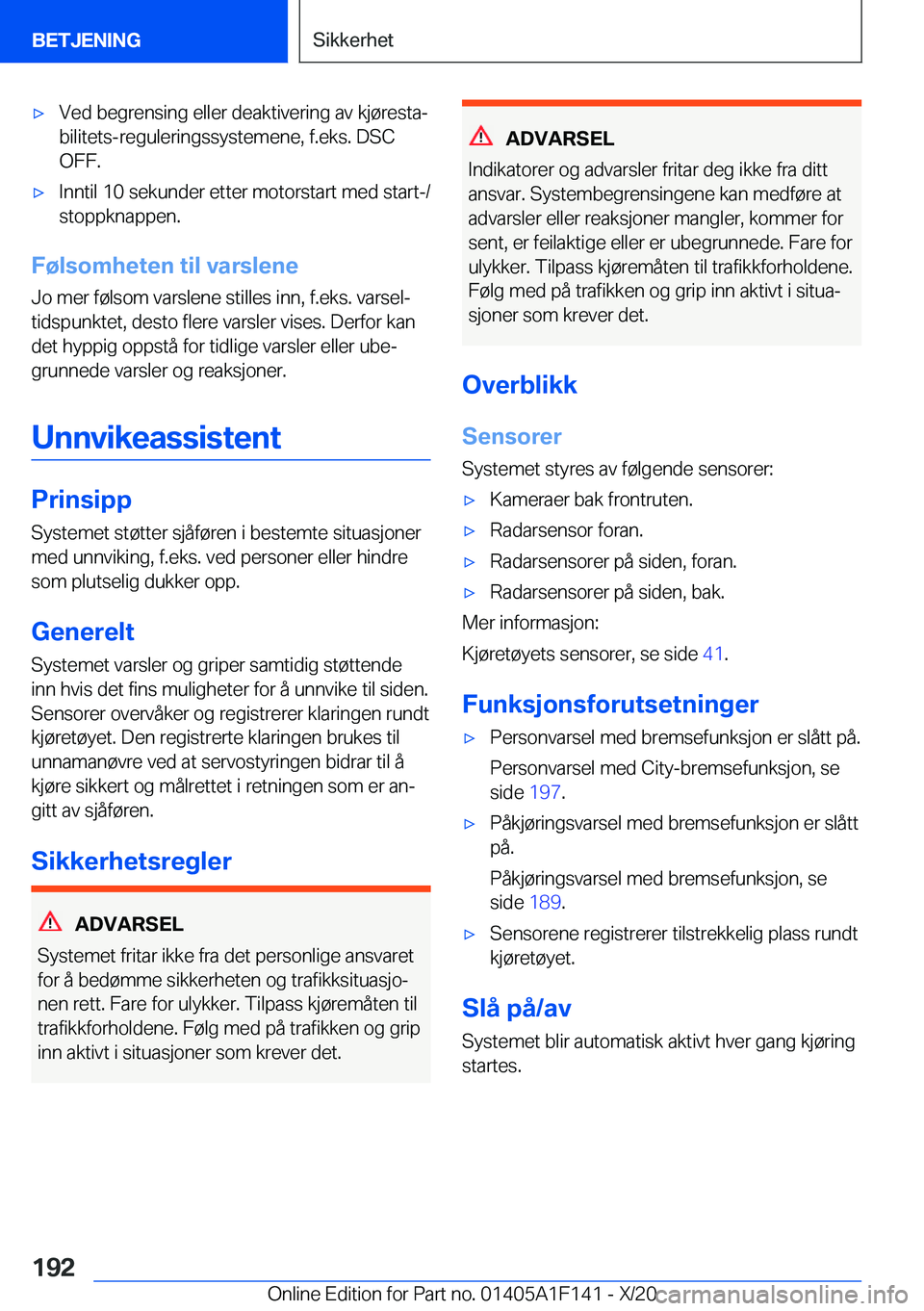 BMW X6 2021  InstruksjonsbØker (in Norwegian) x�V�e�d��b�e�g�r�e�n�s�i�n�g��e�l�l�e�r��d�e�a�k�t�i�v�e�r�i�n�g��a�v��k�j�