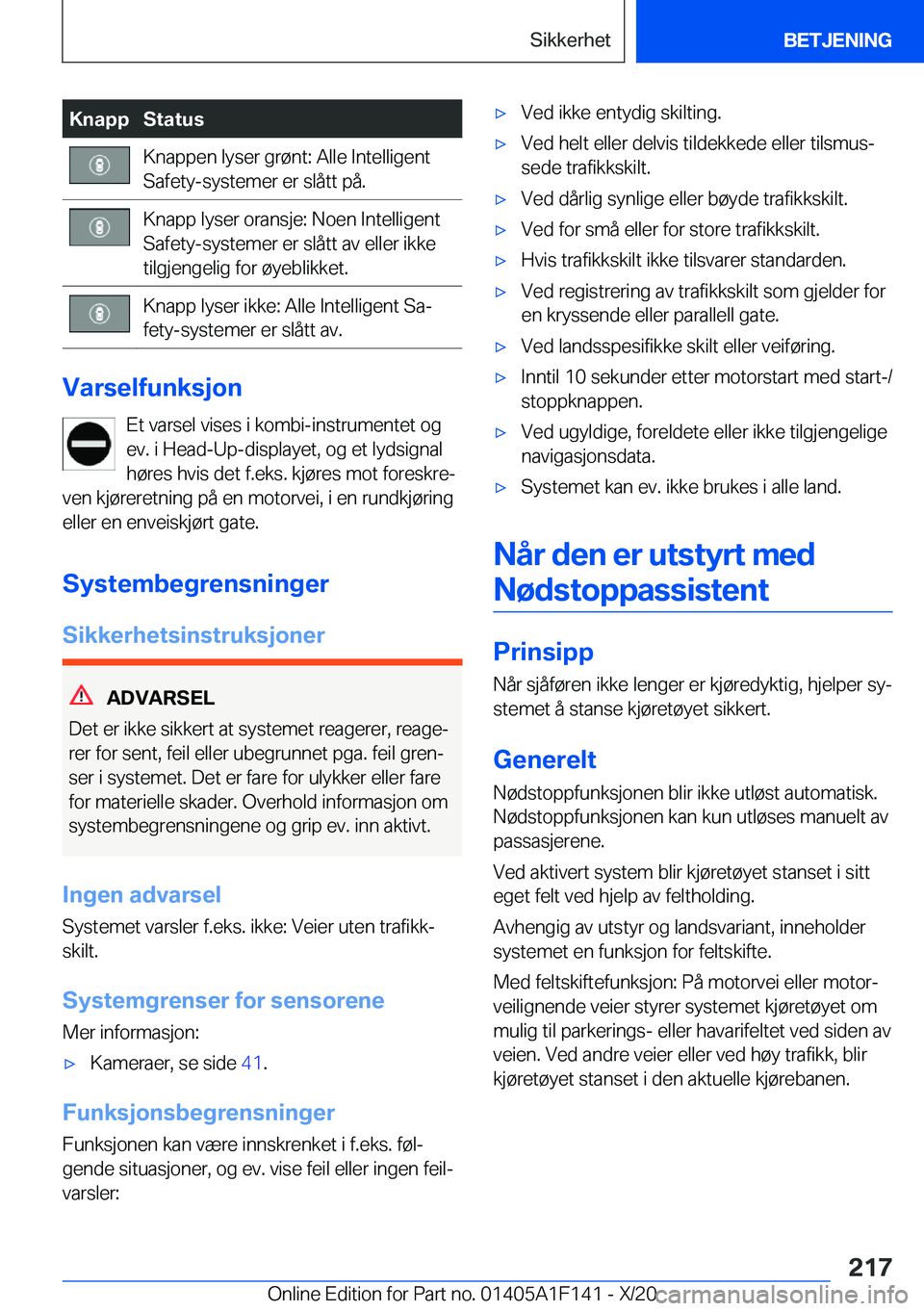 BMW X6 2021  InstruksjonsbØker (in Norwegian) �K�n�a�p�p�S�t�a�t�u�s�K�n�a�p�p�e�n��l�y�s�e�r��g�r�