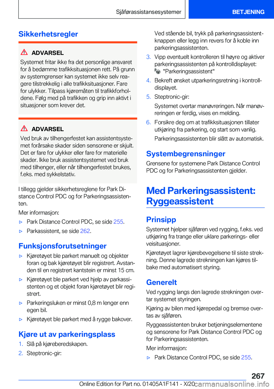 BMW X6 2021  InstruksjonsbØker (in Norwegian) �S�i�k�k�e�r�h�e�t�s�r�e�g�l�e�r
�A�D�V�A�R�S�E�L
�S�y�s�t�e�m�e�t��f�r�i�t�a�r��i�k�k�e��f�r�a��d�e�t��p�e�r�s�o�n�l�i�g�e��a�n�s�v�a�r�e�t
�f�o�r��å��b�e�d�