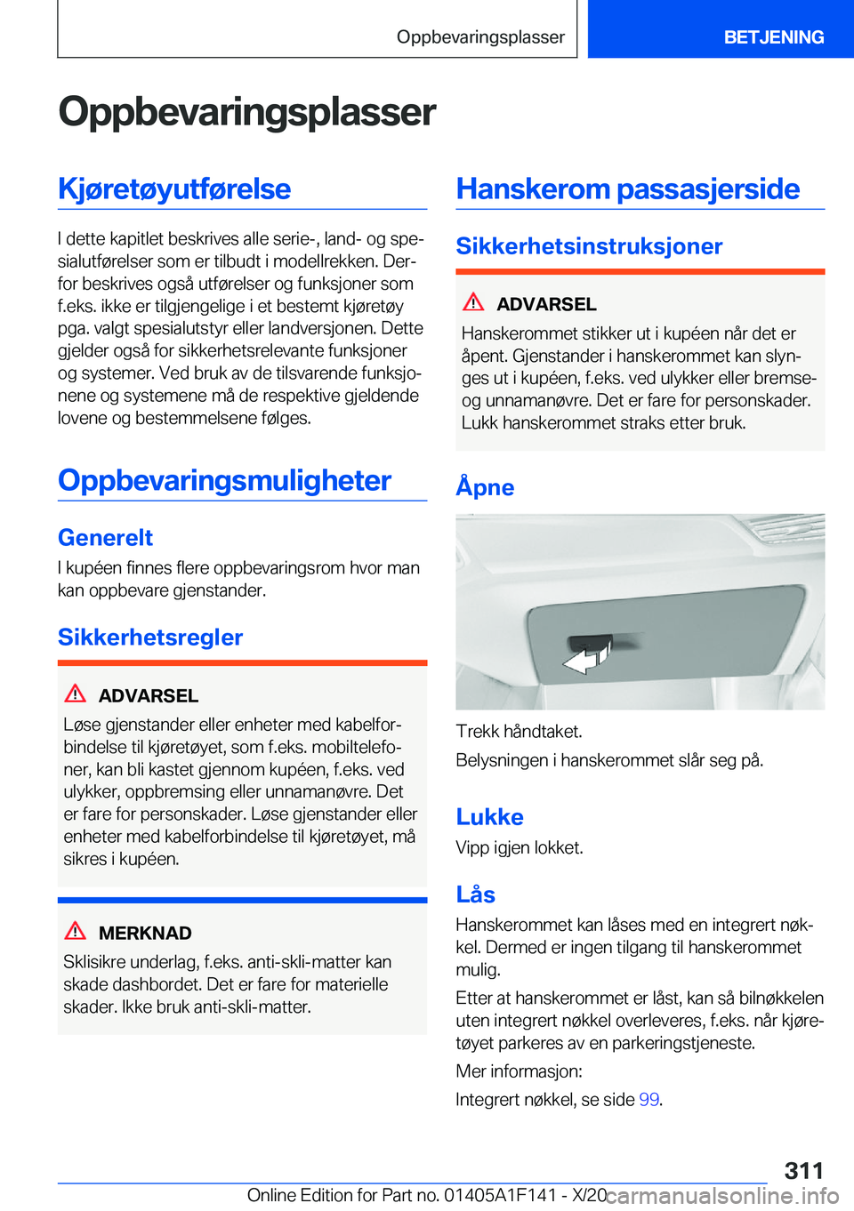 BMW X6 2021  InstruksjonsbØker (in Norwegian) �O�p�p�b�e�v�a�r�i�n�g�s�p�l�a�s�s�e�r�K�j�