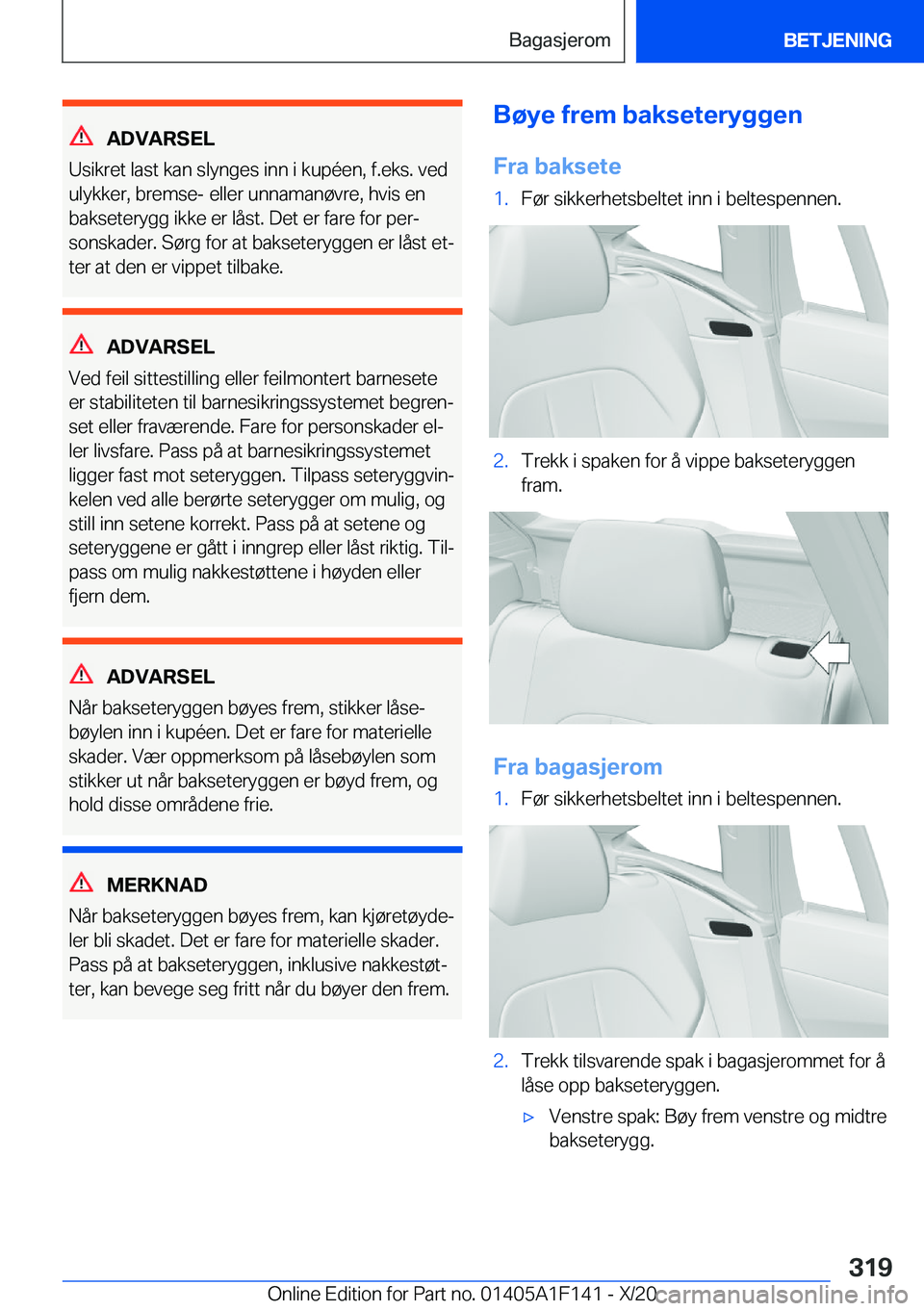 BMW X6 2021  InstruksjonsbØker (in Norwegian) �A�D�V�A�R�S�E�L
�U�s�i�k�r�e�t��l�a�s�t��k�a�n��s�l�y�n�g�e�s��i�n�n��i��k�u�p�